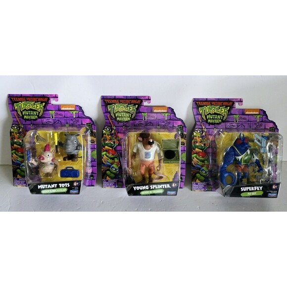 TMNT Mutant Mayhem Set Mutant Tots Young Splinter Super Fly NIB Sealed - Picture 15 of 16